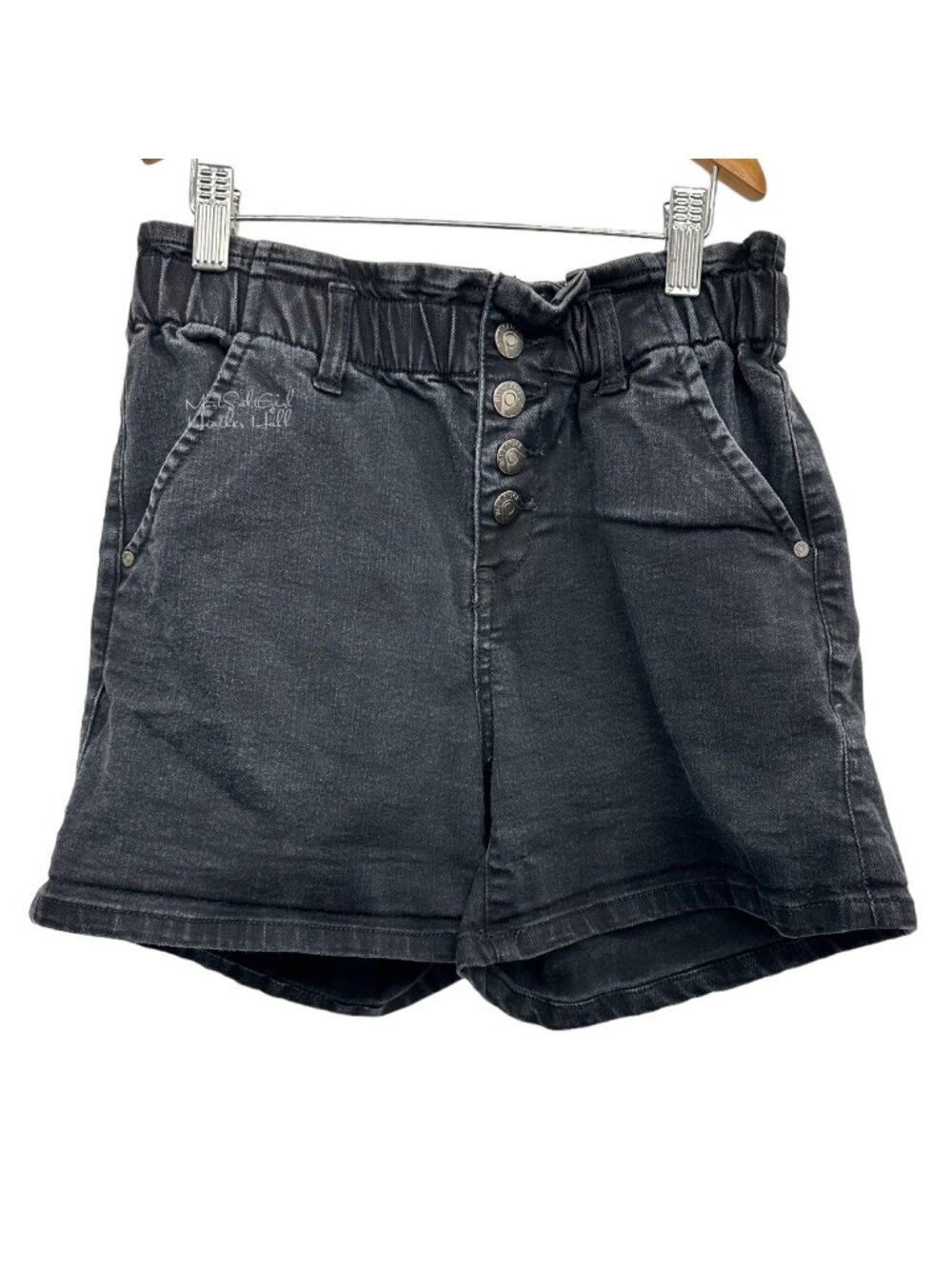 Blue Spice Black Button Fly Paper Bag Shorts Size 3 Juniors